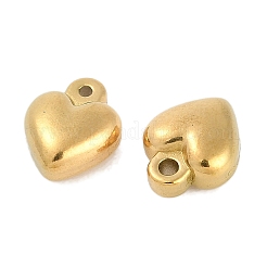 イオンプレーティング（IP）304ステンレススチールチャーム  18KGP本金メッキ  ハート  10x8x4.5mm  穴：1mm&nbsp;LS-STAS-R135-01G-02
