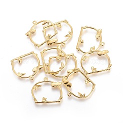 合金ペンダント  リング  ゴールドカラー  鉛フリー＆カドミウムフリー＆ニッケルフリー  26x27x1mm  穴：1.5mm&nbsp;EA11058Y-NFG