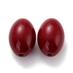 楕円形の不透明なガラスビーズ  ミックスカラー  11x8mm  穴：1.4mm&nbsp;GLAA-C013-04A
