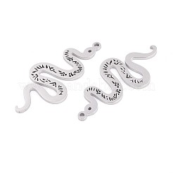 304ステンレスペンダント  スネークチャーム  変色防止  ステンレス鋼色  39x17.5x1.5mm  穴：1.5~1.6mm&nbsp;STAS-N108-46P