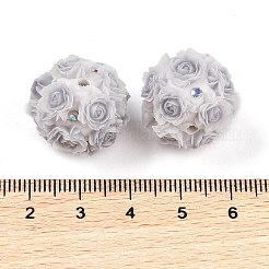 アクリル手作り蓄光ポリマー粘土ラインストーンビーズ  暗闇で光る  花  ゲインボロ  19.5~23.5mm  穴：3mm&nbsp;CLAY-H003-07E