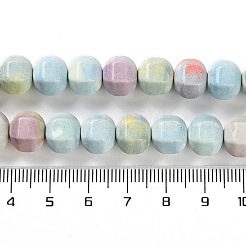 天然レインボーアラシャン瑪瑙ランタンビーズ連売り  染め  多面カット  ロンデル  ミックスカラー  9x9.5~10.5x9.5~10.5mm  穴：0.7mm  約44個/連  15.75インチ（40cm）&nbsp;G-NH0022-B01-02