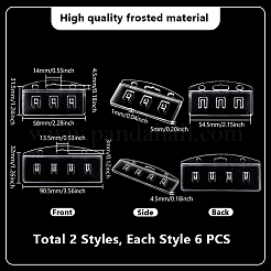 12個 2スタイル プラスチックID名刺ホルダー  キーカードタグホルダー  長方形  透明  31.5~32x58~90.5x4.5~5mm  穴：3~4.5x13.5~14.5mm  6個/スタイル&nbsp;AJEW-GO0002-21