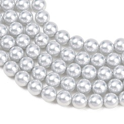 曇りガラスパールビーズ連売り  ラウンド  銀  8mm  穴：0.7mm  約51~52個/連  15.94~16.02''（40.5~40.7センチメートル）&nbsp;GLAA-A044-08A-08