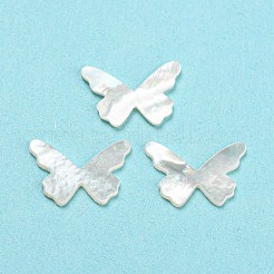 ナチュラルシーシェルカボション  蝶  ホワイト  9x13x0.8~1mm&nbsp;SHEL-D079-16