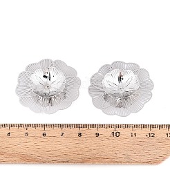 真鍮製ビーズキャップ  花  プラチナ  37~38.5x37~38.5x6mm  穴：0.7~0.9mm&nbsp;KK-N278-06P