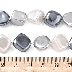電気めっきシェルパールビーズ連売り  ナゲット  リネン  12~14x12~16x9~14mm  穴：0.7~0.9mm  約29個/連  15.28''（38.8センチメートル）&nbsp;BSHE-D301-02F