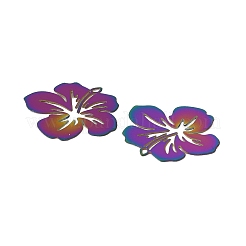 201 ステンレススチール製フィリグリーペンダント  エッチングされた金属装飾  花のチャーム  イオンプレーティング（ip）  カラフル  19.5x21x0.3mm  穴：0.9mm&nbsp;SA-CBA28D4-01