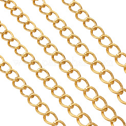 アルミツイストチェーンカーブチェーン  溶接されていない  ゴールドカラー  20x15x1.8mm  5メートル/セット&nbsp;CHA-TA0001-05G