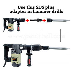 スチールSDSプラスアダプター  ドリルアタッチメント  ブラック  7.2x1.5cm&nbsp;TOOL-WH0180-12B