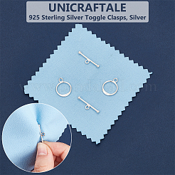スターリングシルバーのトグル留め金2個925個  銀  リング：17x13mm  バー：21.5~22x4.5~5mm  穴：1.6~2mm&nbsp;STER-UN0001-46