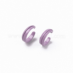 スプレー塗装された合金カフリング  オープンリング  カドミウムフリー＆鉛フリー  プラム  内径：9mm&nbsp;RJEW-T011-01-RS