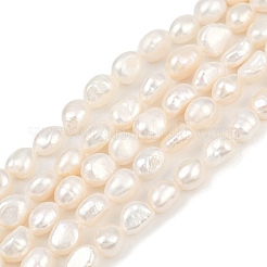 天然養殖淡水パールビーズ連売り  研磨両側  グレード3a+  貝殻色  7~8mm  穴：0.6mm  約36~37個/連  13.54~13.82''（34.4~35.1センチメートル）&nbsp;PEAR-P064-20J-03C