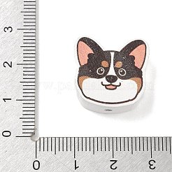 プリントウッドビーズ  犬  コーヒー  19x20x7.5mm  穴：2.5mm&nbsp;WD-CBAA998-B03
