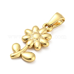 304ステンレスペンダント  花のチャーム  ゴールドカラー  21x12x2.5mm  穴：5x3mm&nbsp;STAS-E201-07G
