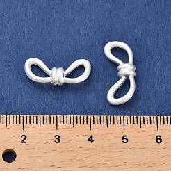 マット合金ビーズ  蝶結び  マットシルバーカラー  20x9x5.5mm  穴：1.6mm&nbsp;PALLOY-R145-13MS