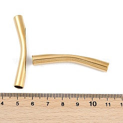 イオンプレーティング（IP）202ステンレス鋼湾曲チューブビーズ  18KGP本金メッキ  52.5x7.5x8.5mm  穴：5.5mm&nbsp;STAS-Q336-08B-G