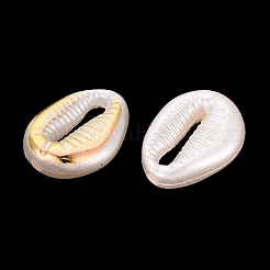 ABSプラスチックパール調ビーズ  ゴールドライン入り  カウリシェル  乳白色  17.5x13x5.5mm  穴：1.8mm  約862個/500g&nbsp;PL-N007-32