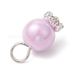 オペークアクリルパーツ  鉄や真鍮パーツ  ラウンド  ミックスカラー  18x9.5mm  穴：4mm&nbsp;PALLOY-JF03930