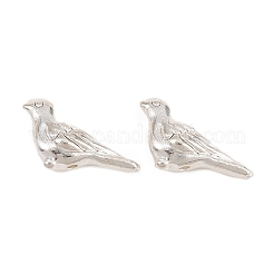 チベット風合金ビーズ  鳥  カドミウムフリー＆ニッケルフリー＆鉛フリー  銀  7x14x4.5mm  穴：1mm&nbsp;LS-TIBEP-GC186-S-NR