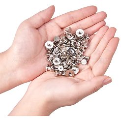 真鍮ジュエリーボックスの引き出しのハンドル  キャビネットノブ  プラチナ  8~11x7~12mm  ヘッド：5~10mm  48セット /箱&nbsp;KK-PH0034-12