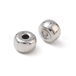真鍮ビーズ  ロンデル  ラックめっき  長持ちメッキ  鉛フリー＆カドミウムフリー  プラチナ  5x3.5mm  穴：1.2mm&nbsp;KK-D289-50B-P