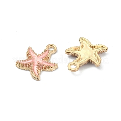 10本5色合金エナメルペンダント  ヒトデ  ライトゴールド  ミックスカラー  18x15x3mm  穴：2.5mm  2個/カラー&nbsp;ENAM-YW0002-66
