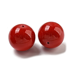 染色された合成ターコイズビーズ  ラウンド  レッド  20mm  穴：1mm&nbsp;G-B070-34