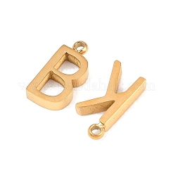 304ステンレスペンダント  レターチャーム  ゴールドカラー  10x3~5.5x2mm  穴：1mm&nbsp;STAS-H257-01G