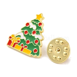 クリスマステーマのエナメルピン  バックパック服用合金ブローチ  クリスマスツリー  20x18x1mm&nbsp;JEWB-M043-01A