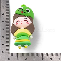 12 中国の十二支の女の子人形 PVC プラスチックペンダント  ヘビ  57.5x28.5x24mm  穴：3mm&nbsp;KY-S172-16F