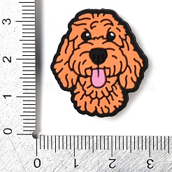テディドッグフードグレードシリコンフォーカルビーズ  DIYネックレスの製作  ブラウン  28x25.5x7.5mm  穴：2.5mm&nbsp;SIL-Q030-20A