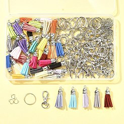 DIYタッセルキーホルダー作成キット  ミックスカラー  35~37x10mm  穴：1.8mm&nbsp;DIY-FS0008-37