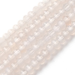 天然ホワイトアゲート瑪瑙ビーズ連売り  染め＆加熱  多面カット  カボチャ  6x4mm  穴：1mm  約89~91個/連  14.96''~15.16''（38~38.5センチメートル）&nbsp;G-P587-D02-01