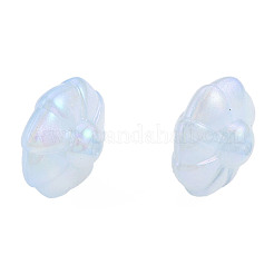 レインボー虹色メッキアクリルビーズ  キラキラビーズ  花  ミックスカラー  23.5x23.5x15mm  穴：2mm&nbsp;OACR-N010-071