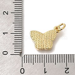 真鍮製のシェルペンダント  蝶のチャーム  丸カン付き  16KGP本金メッキ  14x12x2mm&nbsp;KK-R002-14G