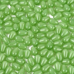 模造ヒスイのガラスビーズ  ティアドロップ  淡緑色  6x4x4mm  穴：1mm  約6666個/1000g&nbsp;GLAA-Q113-01A-B05