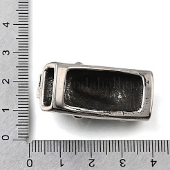 304ステンレススチールスライドチャーム  レザーコードブレスレット作り用  長方形  アンティークシルバー  スケルトン  38x18.5x18.5mm  穴：12x6.5mm&nbsp;STAS-F356-14AS-01