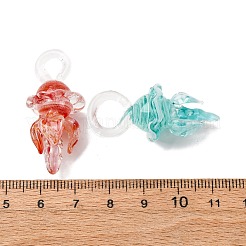 手作りランプワークペンダント  タコ  ミックスカラー  36.5~37x17.5~19x17~19mm  穴：4x3.5~4.5mm&nbsp;LAMP-K039-31
