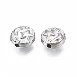 CCBプラスチックビーズ  DIYのジュエリーには  スター＆ムーンとフラットラウンド  プラチナ  9x4.5mm  穴：1.6mm&nbsp;CCB-S162-38P