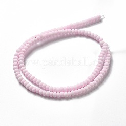 手作りのつや消し磁器ビーズ  フラットラウンド  パールピンク  4x3mm  穴：0.8mm  約134個/連  15.55インチ（39.5cm）&nbsp;PORC-E017-01T