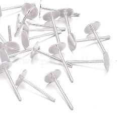 925スターリングシルバー製スタッドピアスパーツ  スタンプ925個付きイヤリングポスト  銀  11.5mm  トレイ：5mm  ピン：0.8mm&nbsp;X-STER-K167-045D-S