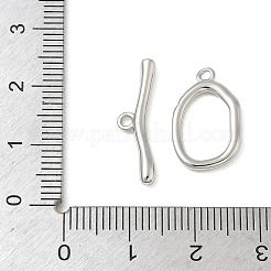 真鍮製マンテル  オーバル  カドミウムフリー＆鉛フリー  長持ちメッキ  プラチナ  バー：6x21x2.5mm  穴：1.5mm  リング：17.5x11x2mm&nbsp;KK-CBAFC6C-07F-P