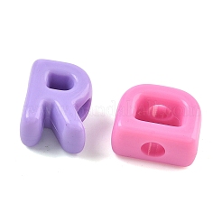 オペークアクリルヨーロピアンビーズ  大穴ビーズ  文字L  ミックスカラー  21x11~26x11.5~12mm  穴：6mm  約166個/500g&nbsp;OACR-K001-38