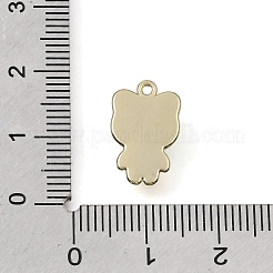 真鍮製の樹脂ペンダント  猫のチャーム  プラスチックパール付き  ライトゴールド  15x10x4mm  穴：1.2mm&nbsp;RE-CBAE379-17LG