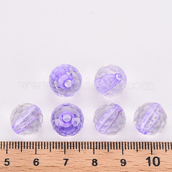 透明なアクリルビーズ  ラウンド  多面カット  ライラック  12x11.5mm  穴：1.8mm  約550個/500g&nbsp;TACR-S154-10A-47