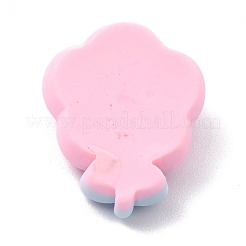 オペーク樹脂カボション  DIYアクセサリー用  ウサギの花  パールピンク  23x19x8mm&nbsp;RESI-I037-01
