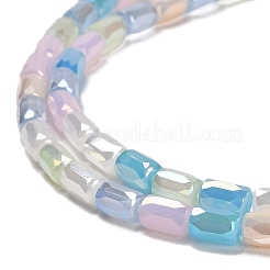 電気メッキガラスビーズセット  多面カット  コラム  ディープスカイブルー  6~6.5x4mm  穴：0.8mm  約80個/連  20.12~20.24インチ（51.1~51.4cm）&nbsp;EGLA-D030-08J