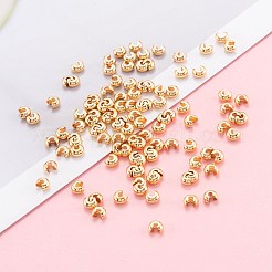真鍮製つぶし玉カバーカシメ玉カバー  18KGP本金メッキ  4.5x5x3mm  穴：1.6mm&nbsp;X-KK-F824-036B-G