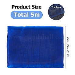 5mのオーガンジー生地  服装アクセサリー  ダークブルー  1500x0.5mm&nbsp;DIY-HS0002-53B